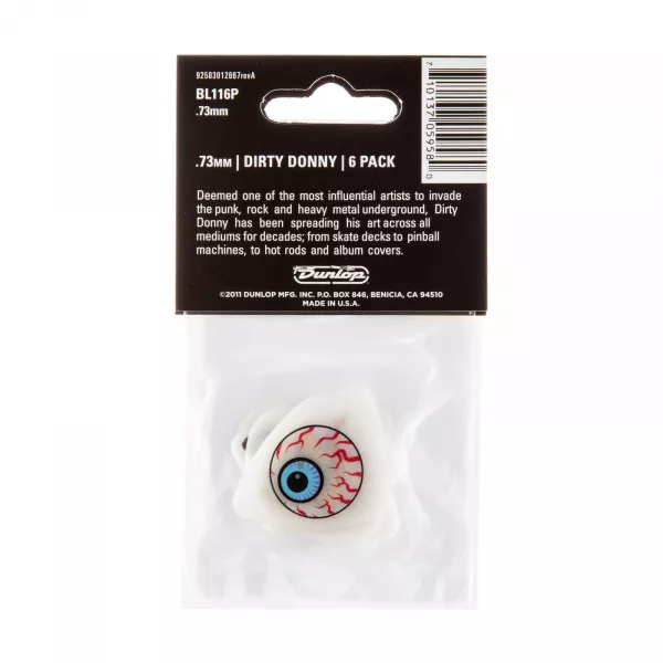 Dirty Donny S2 Медиаторы 6шт, толщина 0.73мм, Dunlop, BL116P.73  рис.2 