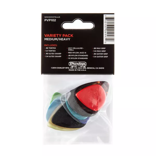 Набор медиаторов Guitar MED/HVY Pick Variety Pack 12шт, средние/толстые, Dunlop, PVP102  рис.2 