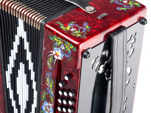 Гармонь "Шуйская" 25х25-III-2, красная, Шуйская гармонь, SZ32XL-C-RED  рис.2 