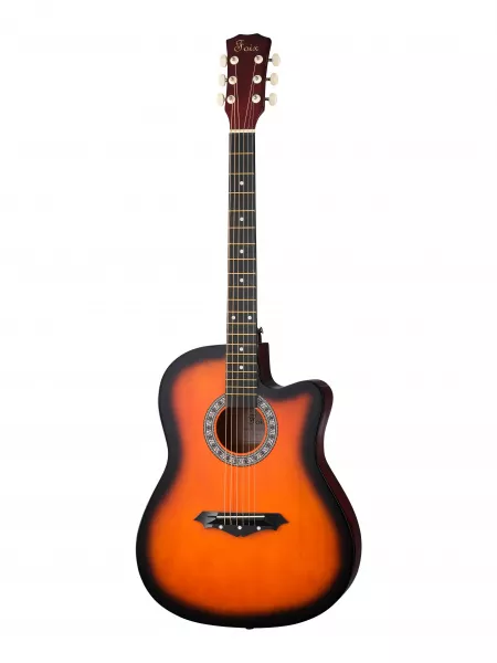 Акустическая гитара с чехлом, ремнем, тюнером, санберст, Foix, FFG-2039CAP-SB  рис.2 