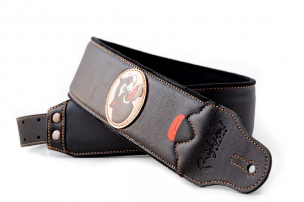 Groove Old School Panther Black Ремень для гитары, текстиль/синтетика, RightOn Straps, 8419612002401  рис.2 