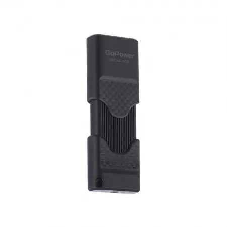 Slider Флеш-накопитель 4GB USB2.0, черный матовый пластик, GoPower, 00-00025961