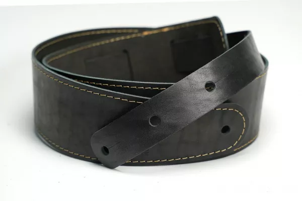 Ремень для гитары, кожаный, черный, Mamba straps, MB6061-112-1  рис.2 