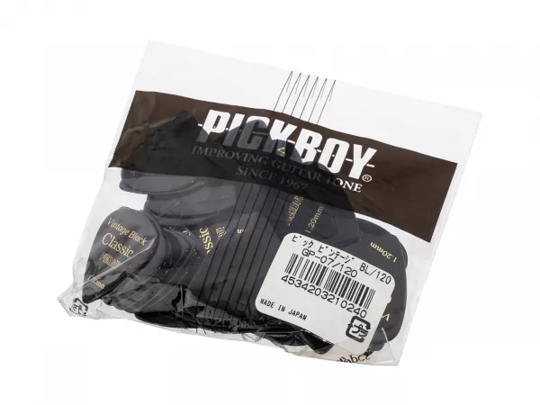 Celluloid Vintage Classic Black Медиаторы 50шт, толщина 1.20мм, Pickboy, GP-07/120  рис.2 