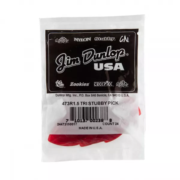 Tri Stubby Медиаторы, треугольные, 24шт, толщина 1,5мм, Dunlop, 473R1.5  рис.2 