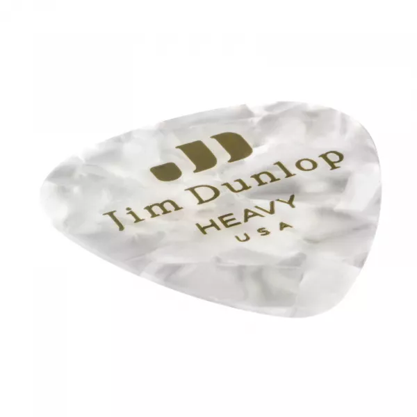 Genuine Celluloid Медиаторы, 12шт, толстые, белый перламутр, Dunlop, 483P04HV  рис.2 