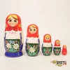 LHM10146 Матрешка "Синий сарафан" 5 кукольная, Хохлома