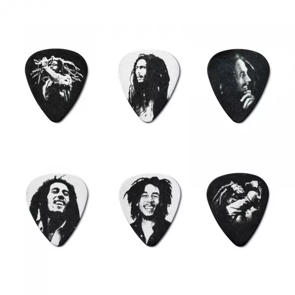 Bob Marley Silver Медиаторы 6шт, толстые, в коробочке, Dunlop, BOB-PT04H  рис.2 