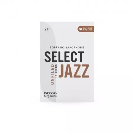 Organic Select Jazz Unfiled Трости для саксофона сопрано, размер 2H, 10шт, D'Addario, ORRS10SSX2H