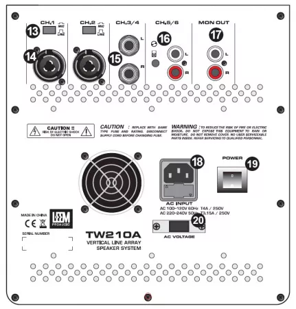 TW210A Акустическая система и сабвуфер, 450Вт, Leem