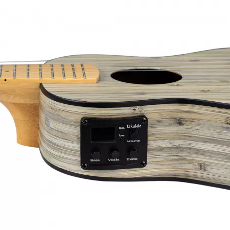 Bamboo Series Укулеле тенор со звукоснимателем, с чехлом, графит, Cascha, HH-2317E