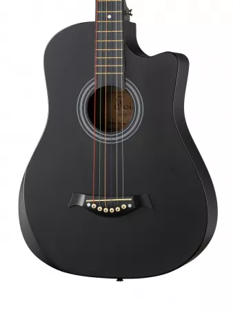 Акустическая гитара из пластика, с вырезом, черная, Foix, FFG-3860C-BK