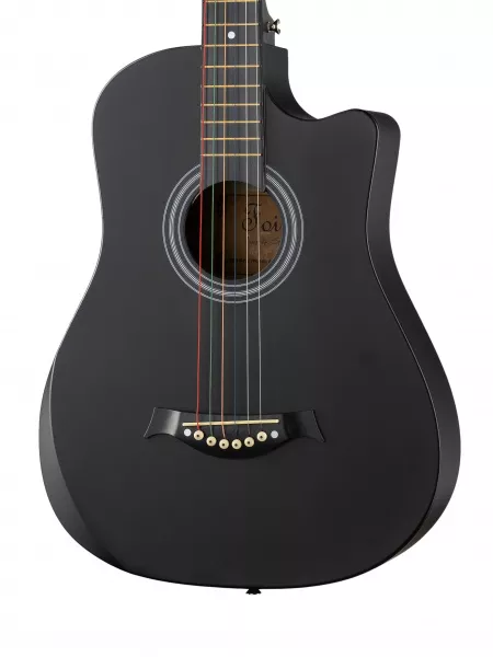 Акустическая гитара из пластика, с вырезом, черная, Foix, FFG-3860C-BK  рис.2 