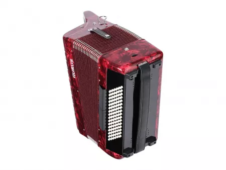Аккордеон кнопочный 70/96/7/2, красный, с футляром, Aurus, JH5096-RED