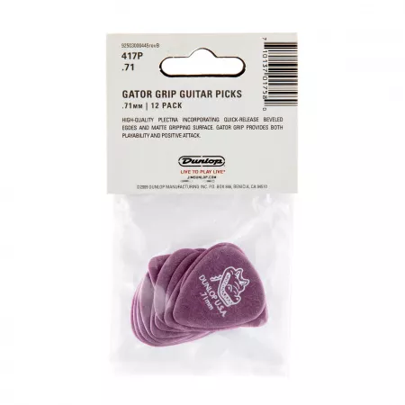 Gator Grip Медиаторы, 12шт, толщина 0,71мм, Dunlop, 417P.71