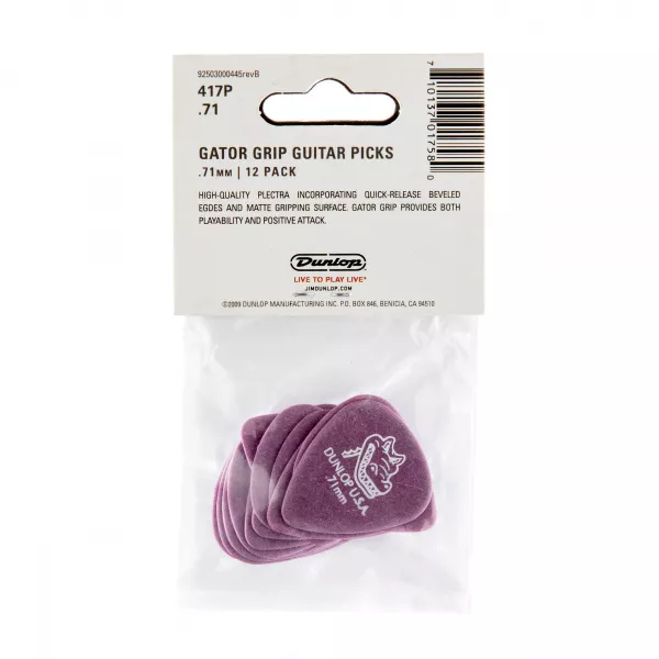 Gator Grip Медиаторы, 12шт, толщина 0,71мм, Dunlop, 417P.71  рис.2 