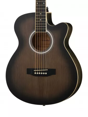 Акустическая гитара, с вырезом, коричневый санберст, Naranda, HS-4040-TBS