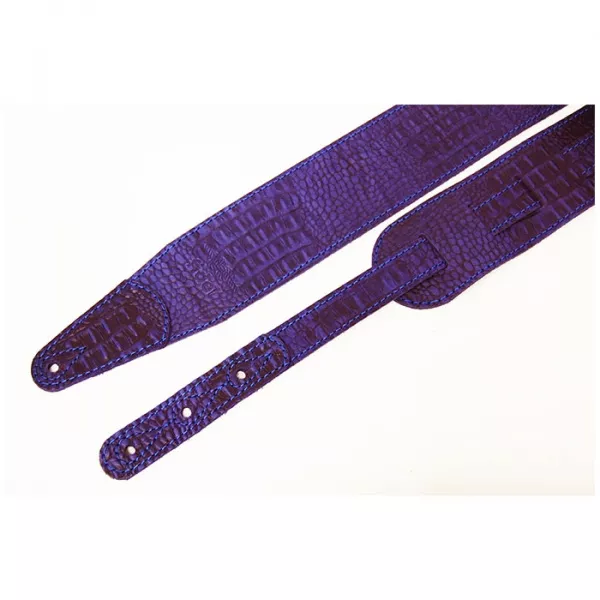Leather 11 Ремень для гитары, кожаный, синий, тиснение рептилия, Fidel, FL660277L11  рис.2 