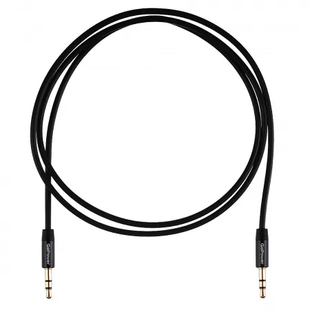 Кабель AUX 3.5мм (m)- 3.5мм (m), 1.0м, TPE черный, в пакете, GoPower, 00-00027478