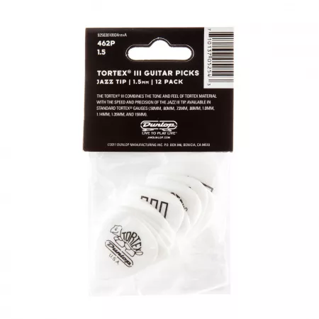 Tortex III Медиаторы 12шт, толщина 1,50мм, Dunlop, 462P1.50
