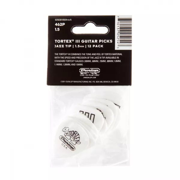 Tortex III Медиаторы 12шт, толщина 1,50мм, Dunlop, 462P1.50  рис.2 