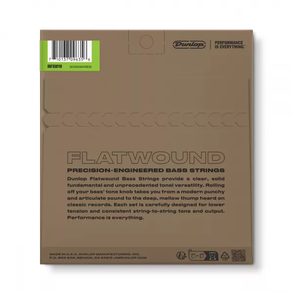 Flatwound Комплект струн для бас-гитары, сталь, 50-110, Dunlop, DBFS50110  рис.2 