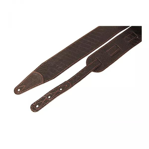 Leather 11 Ремень для гитары, кожаный, махагон, тиснение рептилия, Fidel, FL660347L11  рис.2 