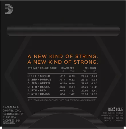 NYXL1356W NYXL Комплект струн для электрогитары, Medium, опл.3-ей струны, 13-56, D'Addario