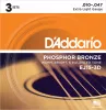 EJ15-3D PHOSPHOR BRONZE Коробка из 3 комплектов струн для акустической гитары Extra Light 10-47 D`Ad