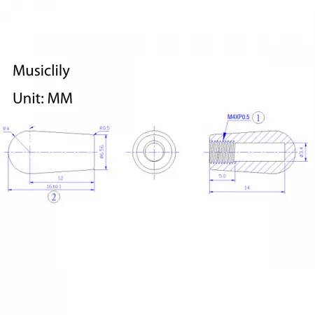 Ручка переключателя, черная, 10шт, Musiclily, MX0458-10