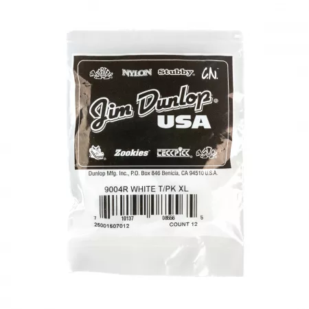 Медиаторы на большой палец 12шт, очень большие, белые, Dunlop, 9004R