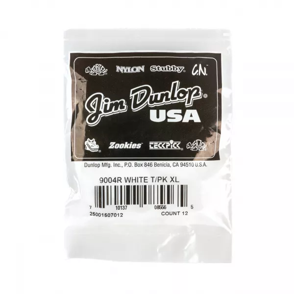 Медиаторы на большой палец 12шт, очень большие, белые, Dunlop, 9004R  рис.2 