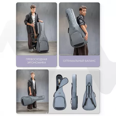 Simple Acoustic Чехол для акустической гитары, серый, BAG&music, BM1233