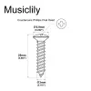 Саморез 3х25мм, черный, 6шт, Musiclily, MX3038BK-6