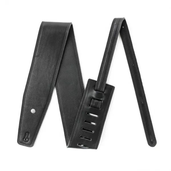 BMF Deluxe Ремень для гитары, кожаный, черный, Dunlop, BMF16BK  рис.2 
