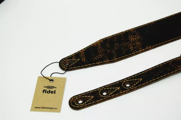 Leather 21 Ремень для гитары, кожаный, гремучник, Fidel, FL60003L21  рис.2 