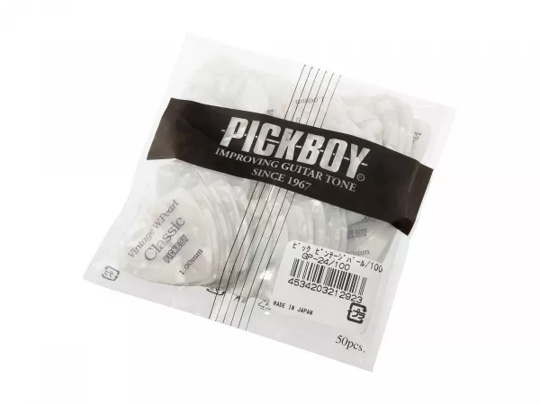 Celluloid Vintage Classic White Pearl Медиаторы 50шт, толщина 1.0мм, Pickboy, GP-24/100  рис.2 
