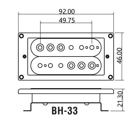 Звукосниматель магнитный, хамбакер, нековый, белый, Belcat, BH-33Neck-WH