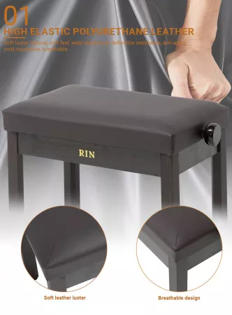 Банкетка, коричневая, искусственная кожа, Rin, LB-11RWM