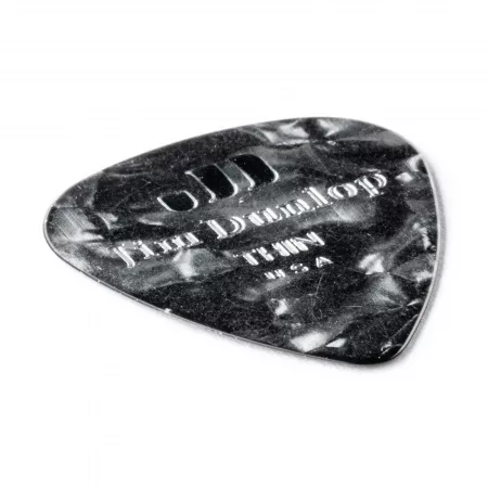 Genuine Celluloid Медиаторы, 12шт, тонкие, черный перламутр, Dunlop, 483P02TH
