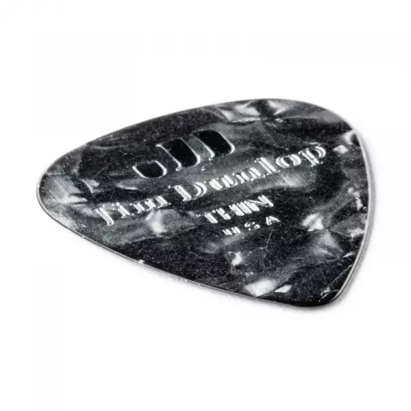 Genuine Celluloid Медиаторы, 12шт, тонкие, черный перламутр, Dunlop, 483P02TH  рис.2 