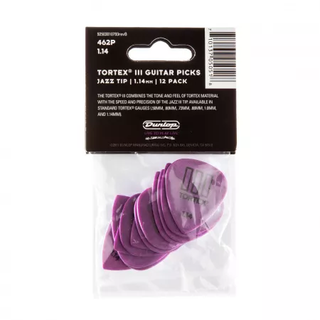 Tortex III Медиаторы 12шт, толщина 1,14мм, Dunlop, 462P1.14