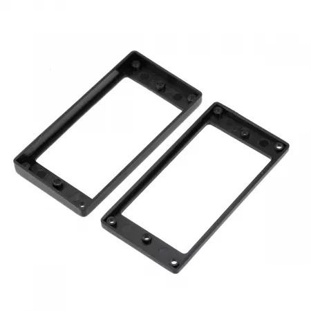 Комплект рамок звукоснимателей (1+1), прямые, черные, Musiclily, MX1588BK-MX1589BK