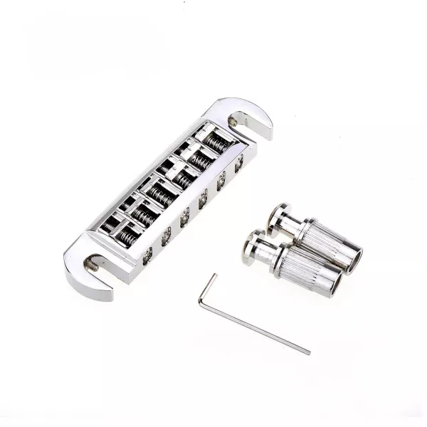 Бридж Tune-o-matic Wraparound для Gibson Les Paul, никель, Musiclily, MX1280NK  рис.2 