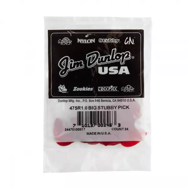 Big Stubby Медиаторы 24шт, толщина 1,0мм, Dunlop, 475R1.0  рис.2 
