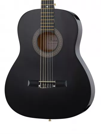 Классическая гитара 3/4 с чехлом, ремнем, тюнером, черная, Foix, FCG-2036CAP-BK-3/4