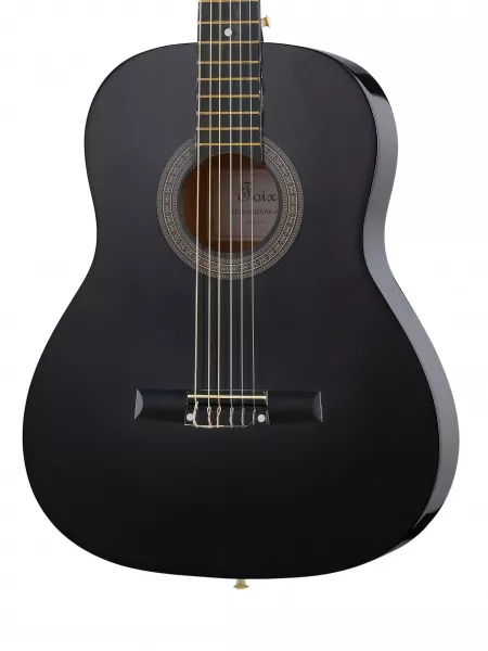 Классическая гитара 3/4 с чехлом, ремнем, тюнером, черная, Foix, FCG-2036CAP-BK-3/4  рис.2 