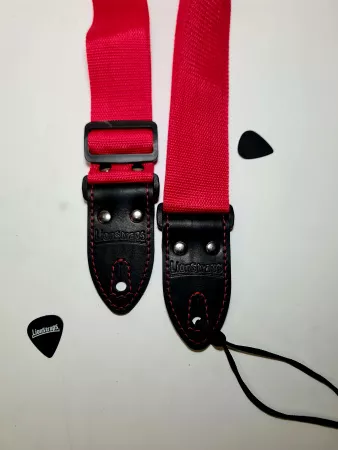 Ремень для гитары, полиэстер, красный, LionStraps, LS.P.C.010