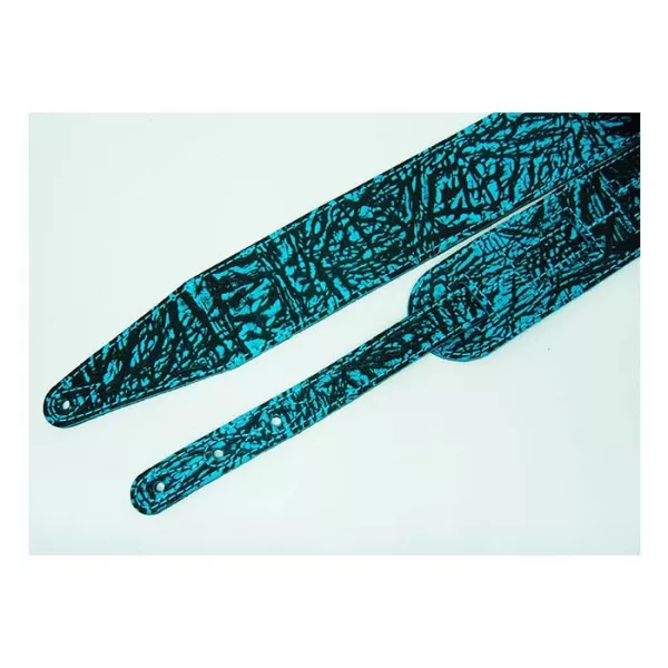 Leather Tigina Ремень для гитары, кожаный, аквамарин, Fidel, FL8012LT  рис.2 