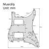 Пикгард для электрогитары Fender Stratocaster HH, 3 слоя, черная, Musiclily, MX2248BK